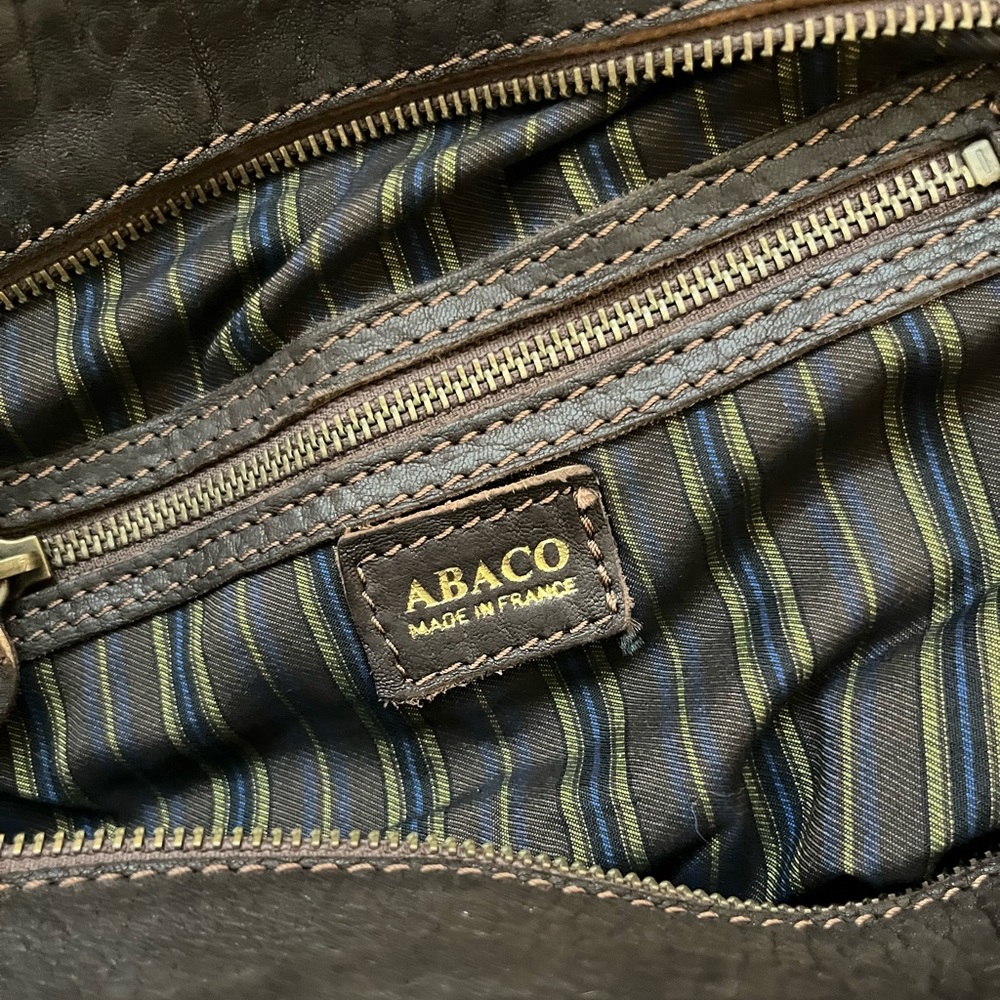 ABACO PARIS pebbled leather satchel crossbody bag cargo utility Y2K era - Picture 11 of 17